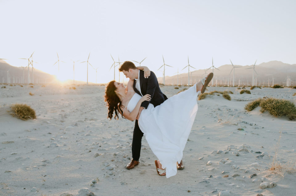 Ashleigh + Brett: Saguaro Hotel & Palm Springs Windmills Engagement